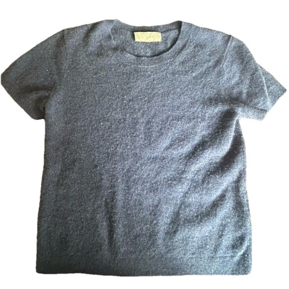Everlane Women’s Small Cashmere Blue Short Sleeve Sweater Soft Minimalist Staple